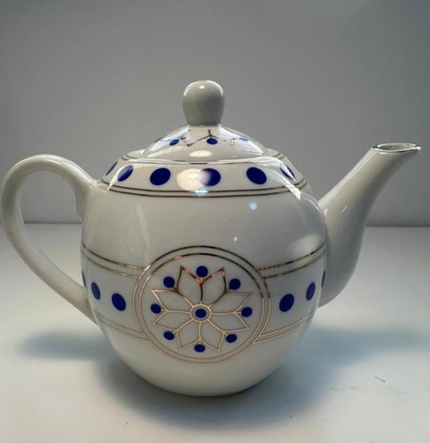 ابريق شاهي بورسلان نقشة كويتيه 0.5 لتر