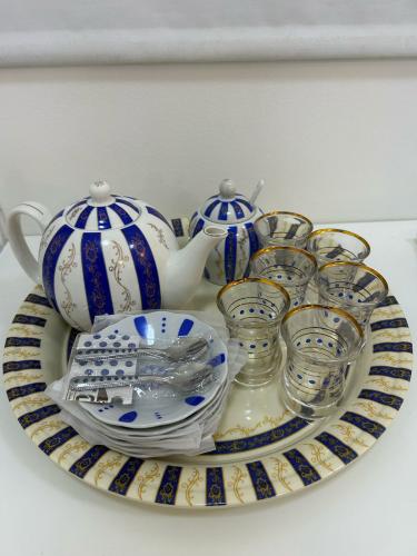 طقم الشاي التراثي الكويتي الازرق