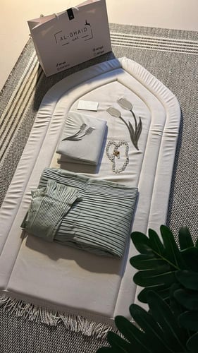 طقم صلاة توليب فخم بيج