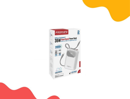 باور بانك بقوة 20 الف + كيبلين مدمجة (تايب سي و اي...