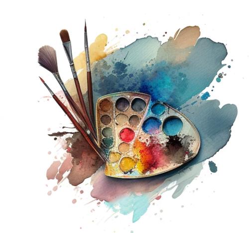 أدوات الرسم بالألوان المائية