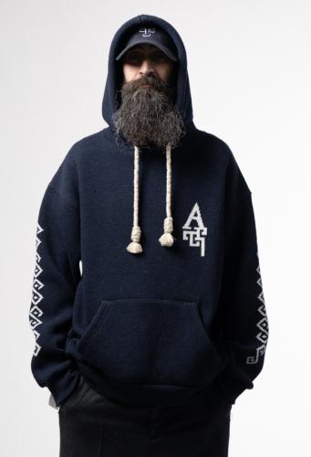 AHWW W100 FLAG-HOODIE-NAVY