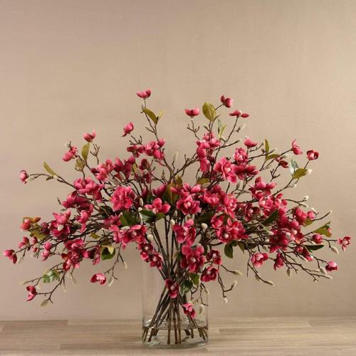 Artificial Magnolia in Glass Vase - 71354