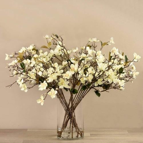 Artificial Magnolia in Glass Vase - 71355