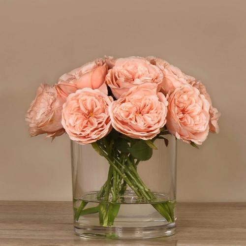 Artificial Rose Arrangement in Glass - 70785