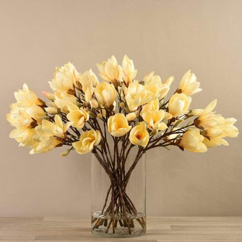 Artificial Magnolia in Glass Vase - 71358