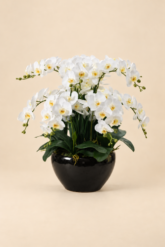 White artificial orchid - Medium - 70682