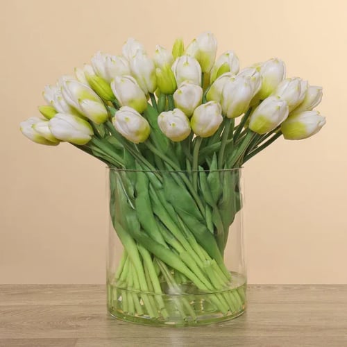 Artificial Tulip in Glass Vase - 71344