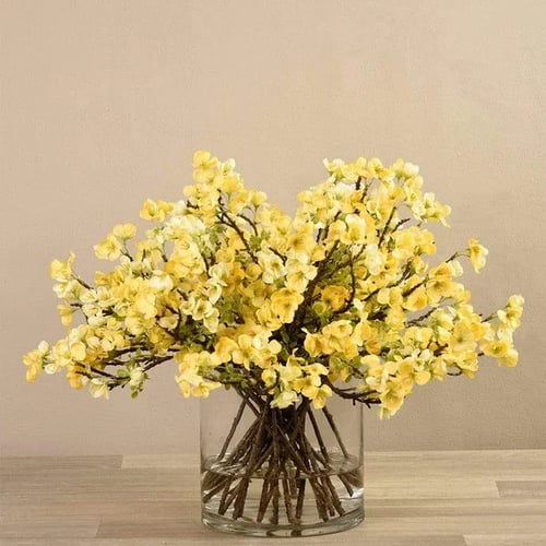 Artificial Blossom Spray in Glass Vase - 71349