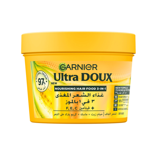 الترا دوكس حمام زيت للشعر بالموز والشيا 3*1 390 مل