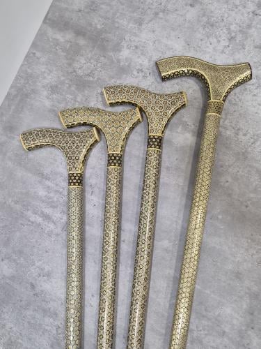 عكاز ملكي مطعم بالنحاس والعاج