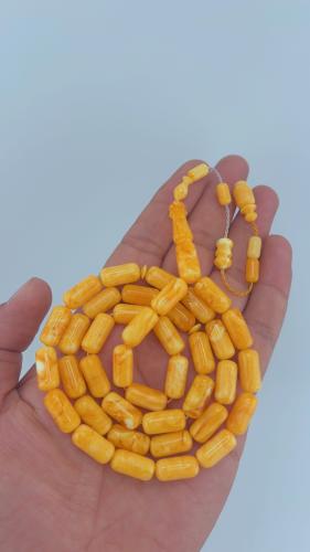 مستكه مصري قصه صنوبريه اصفر رخامي غامق