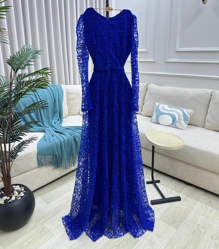 فستان موج أزرق