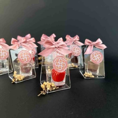 توزيعات العيد مناكير بشنطة اكريليك - 12 حبة