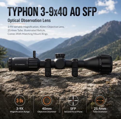 منظار صيد TYPHON 3-9X40 AO SFP