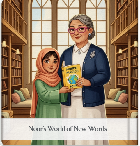 قصة Noor's World of new words الرقمية