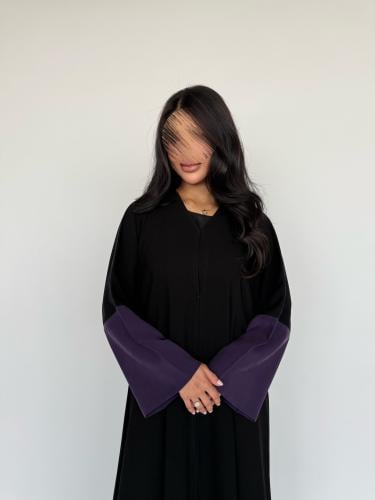 عباية حرير مغسول كريب نص كلوش