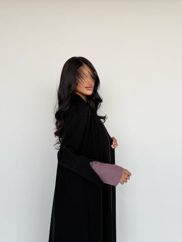 عباية قماش كريب لمياء نص كلوش