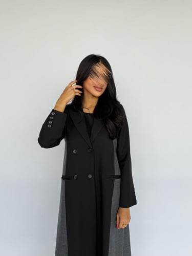 عباية بليزر اسود كتان كوري