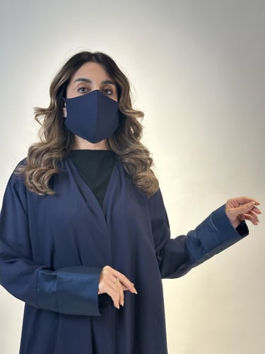 عباية كحلي كريب نص كلوش