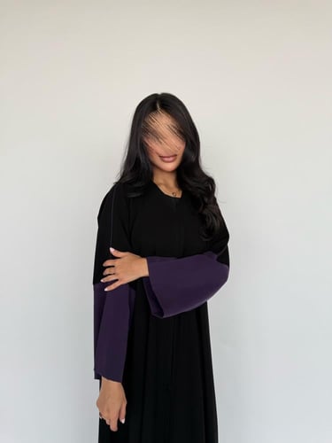 عباية حرير مغسول كريب نص كلوش