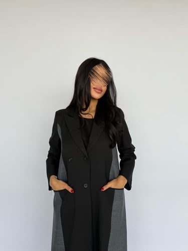 عباية بليزر اسود كتان كوري