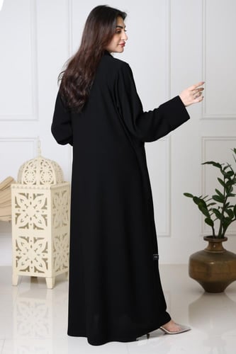 عباية سوداء فخمة قماش كريب ملكي