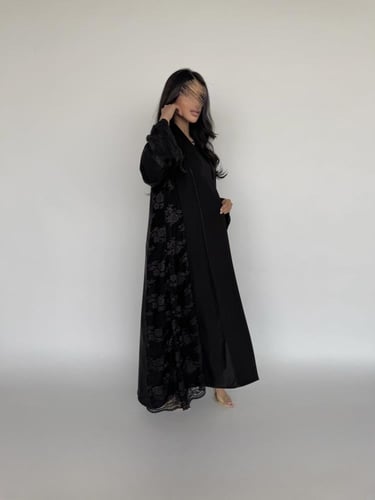 عباية قماش كريب انترنت كوري نص كلوش