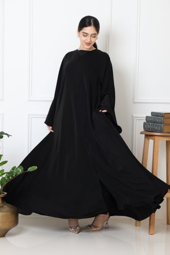 عباية كريب صالونا دبل كلوش