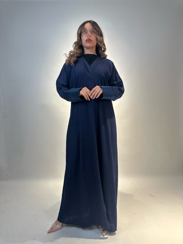 عباية كحلي كريب نص كلوش