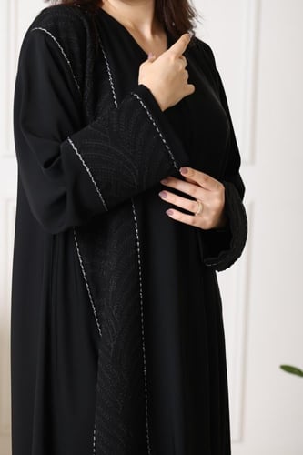 عباية نص كلوش اسود حرير نواعم