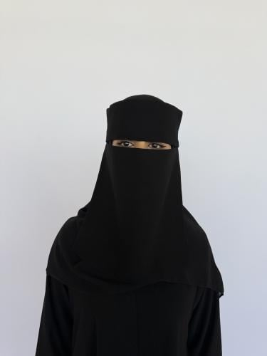 نقاب اسلامي أسود ملكي 2 مطاط