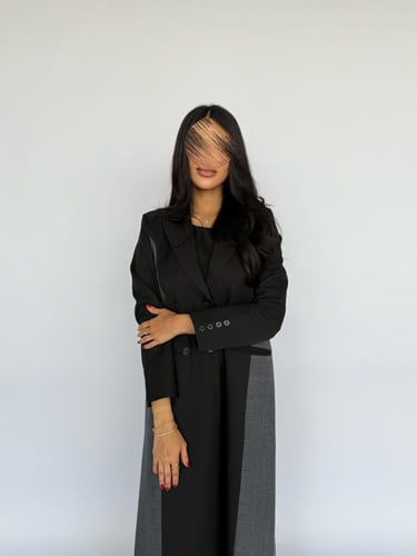 عباية بليزر اسود كتان كوري