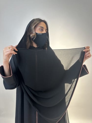 عباية كريب مغسول سحاب