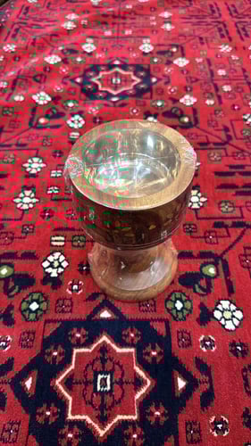 مبخرة خشبية نقش ذهبي مقاس(16)