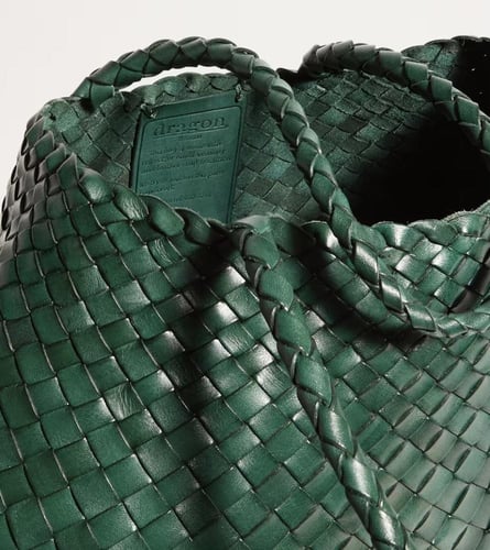 DRAGON DIFFUSION Santa Croce Woven Leather Tote Ba...
