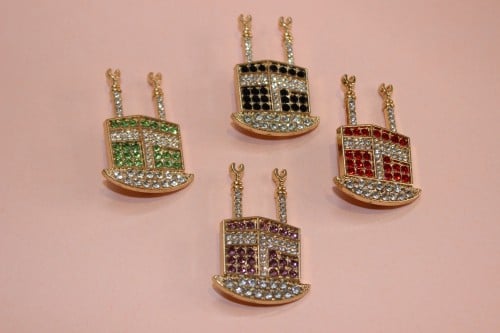 بروش كرستال على شكل الكعبة والمسجد النبوي