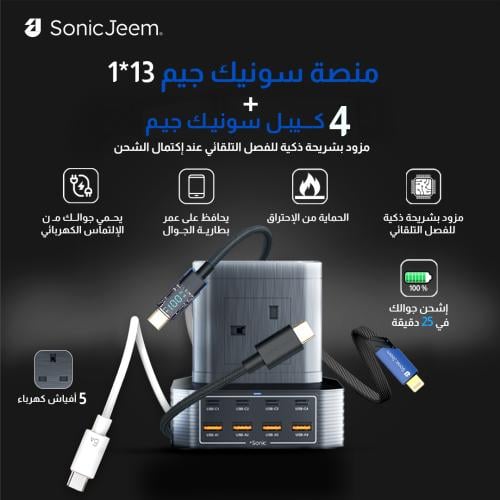 عرض سونيك جيم - منصة 13*1 + اربع كيابل سونيك جيم