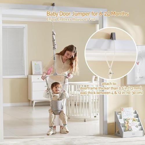 قفز باب للاطفال بعمر 6-24 شهر (مع مشبك باب و حزام...