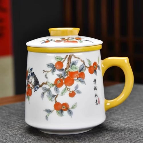 كوب شاي مكون من 3 قطع مع مصفاه مستوحى من الطبيعة