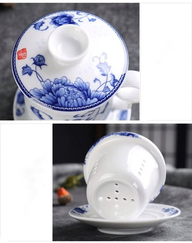 كوب لتحضير الشاي مكون من 4 قطع زهرت اللوتس