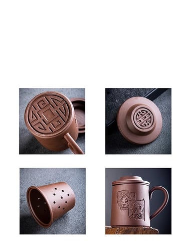 كوب مصنوع من الفخار اللون احمر بني السعه 500 ML