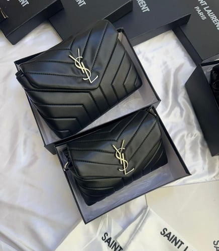 شنطه سان لوران اسود لوقو متعدد