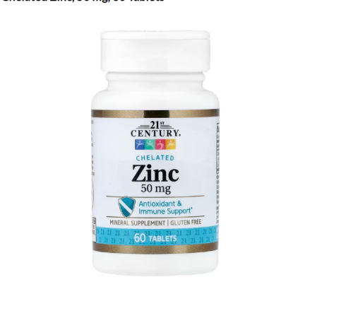 Century, Chelated Zinc, 50 mg, 60 Tablets