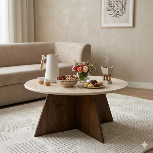 طاولة قهوة بتصميم عصري - خشب فاخر