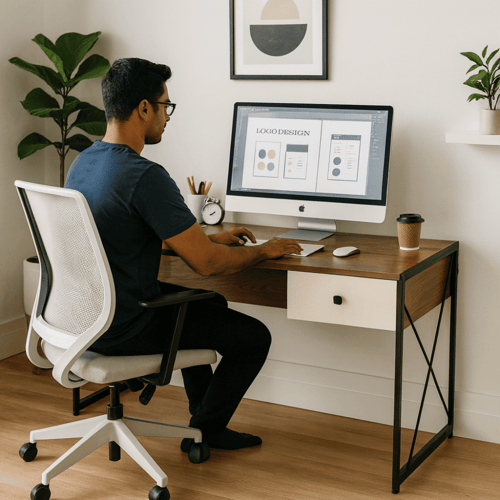 مكتب دراسي بتصميم بسيط مميز - 1 ادراج (لونين)