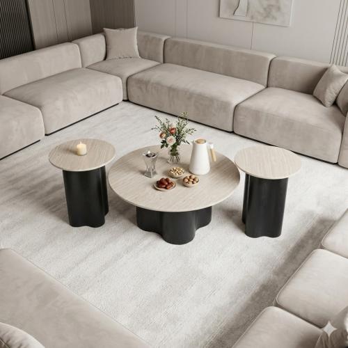 طقم طاولات قهوة مدورة