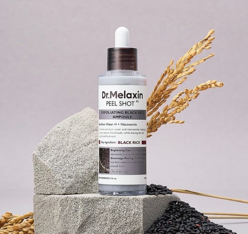 Dr. Melaxin Peel Shot Exfoliating Black Rice Ampoule | أمبول الأرز الأسود المقشر 80 مل