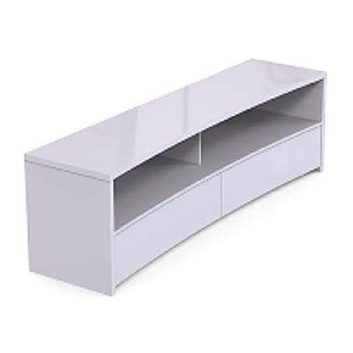 Trim TV stand for up to 75 inch TVs, white color -...