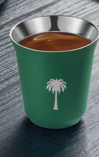 كوب قهوه بشعار السعوديه لتوزيعات اليوم الوطني من ا...